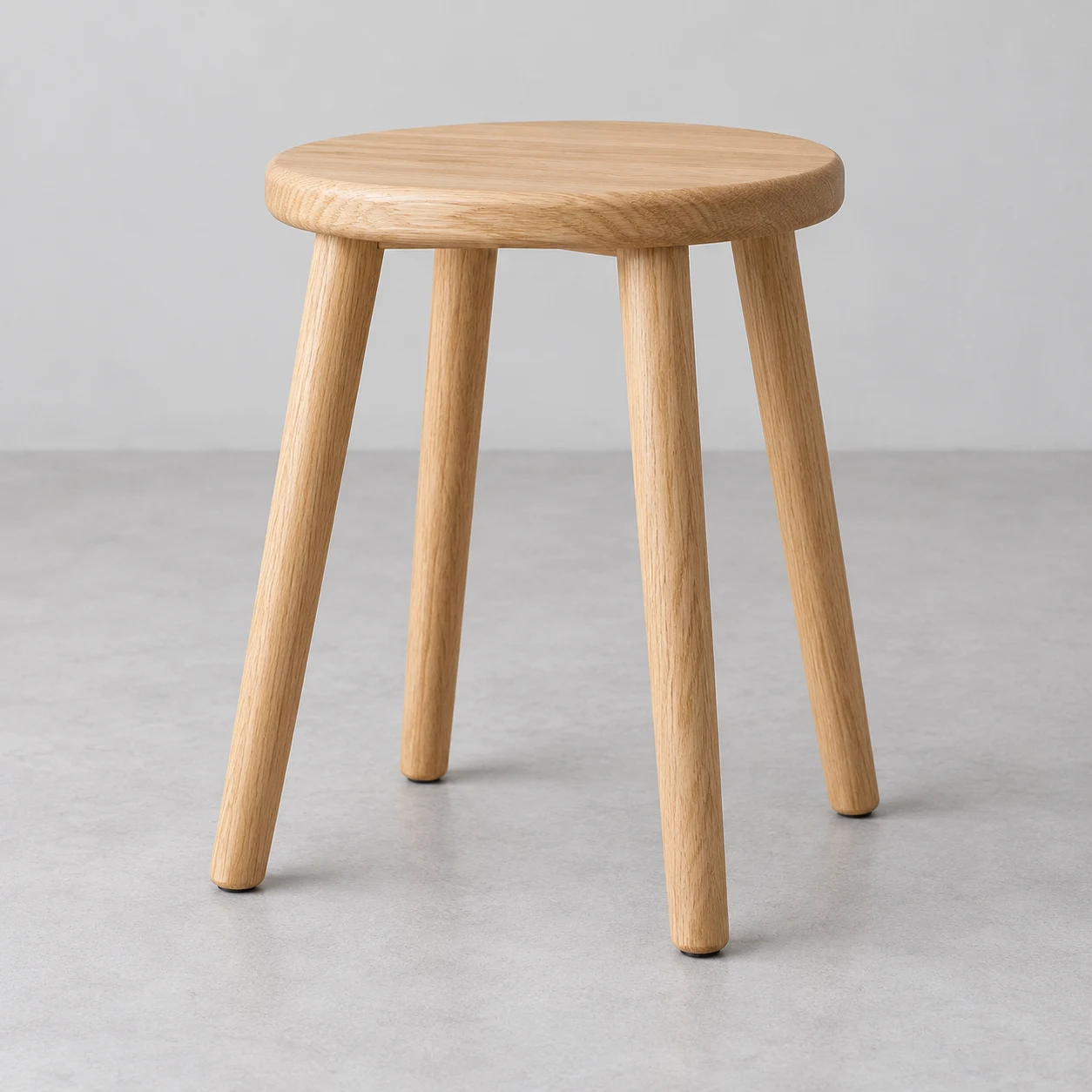 Round oak stool